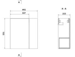 CERSANIT Larga umývadlová skrinka modrá 50x22 S932-065-DSM - Cersanit