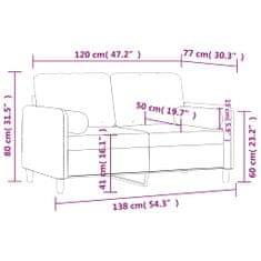 Petromila vidaXL 2-miestna pohovka s vankúšmi tmavozelená 120 cm zamat