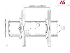 Maclean MC-521 B 23763 TV držiak 37-70 palcov 75 kg čierny