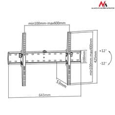 Maclean MC-668 40044 TV držiak 37-70" čierny do 40kg max vesa 600x400