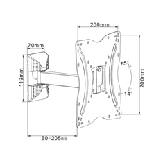 Cabletech Univerzálny TV držiak 13"-42" vertikálne a horizontálne nastavenie