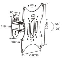 Cabletech Držiak na stenu 23-43" čierny LCD-UCH0041