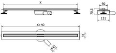 Mexen Flat 360 slim odtokový žľab otočný 120 cm chróm (1041120)