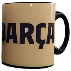 FAN SHOP SLOVAKIA Štýlový Keramický Hrnček FC Barcelona, béžový, 300 ml