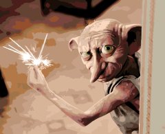 ZUTY Maľovanie podľa čísel - ČARUJÚCI DOBBY (HARRY POTTER) 40x50 cm NO