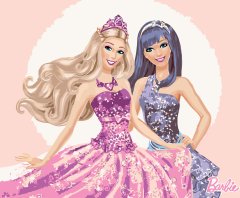 ZUTY Maľovanie podľa čísel - BARBIE PRINCEZNÁ A MORSKÁ VÍLA NO 80x100 cm