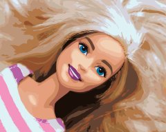 ZUTY Maľovanie podľa čísel - BARBIE S ROZPUSTENÝMI VLASMI NO 80x100 cm