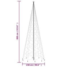 Vidaxl Vianočný stromček so špicom 3000 teplých bielych LED 800 cm