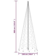 Vidaxl Vianočný stromček s hrotom 3000 rôznofarebných LED 800 cm