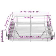 Vidaxl Výsuvné drôtené košíky 2 ks strieborné 500 mm