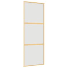 Vidaxl Posuvné dvere zlaté 76x205 cm matné ESG sklo a hliník