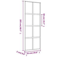 Vidaxl Posuvné dvere zlaté 76x205 cm matné ESG sklo a hliník