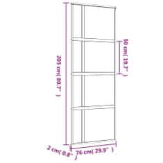 Vidaxl Posuvné dvere zlaté 76x205 cm číre ESG sklo a hliník