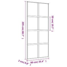 Vidaxl Posuvné dvere zlaté 90x205 cm číre ESG sklo a hliník