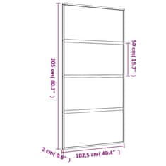 Vidaxl Posuvné dvere zlaté 102,5x205 cm matné ESG sklo a hliník