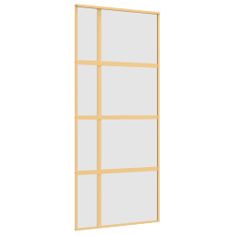 Vidaxl Posuvné dvere zlaté 90x205 cm matné ESG sklo a hliník