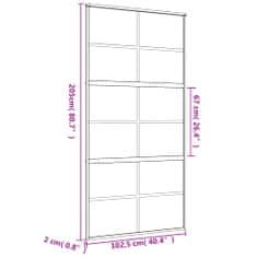 Vidaxl Posuvné dvere zlaté 102,5x205 cm číre ESG sklo a hliník