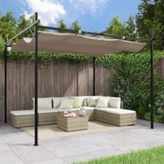 Vidaxl Pergola so zaťahovacou strechou sivohnedá 295x292x230 cm