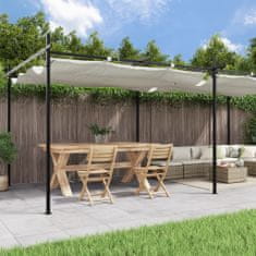 Vidaxl Pergola so zaťahovacou strechou krémová 589x292x230 cm