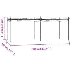 Vidaxl Pergola so zaťahovacou strechou antracitová 589x292x230 cm