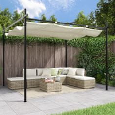 Vidaxl Pergola so zaťahovacou strechou krémová 295x292x230 cm