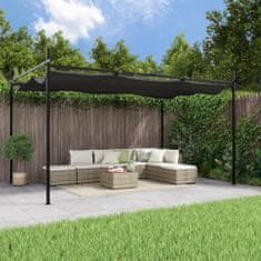 Vidaxl Pergola so zaťahovacou strechou antracitová 395x292x230 cm