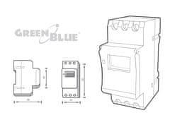 GreenBlue GB104 Časový spínač - digitálny časový spínač na lištu GreenBlue DIN