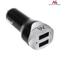 Maclean Nabíjačka do auta max4,8A 2xUSB Maclean Energy MCE157 Qualcomm Quick Charge QC 3.0 plus kábel 1,5m strieborný