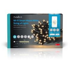 Nedis Vianočné osvetlenie SmartLife LED, Wi-Fi, Teplá bílá, 50 LED, 5 m, Android / IOS