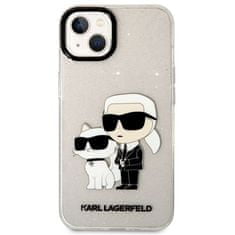 Karl Lagerfeld Kryt na mobil IML Glitter Karl and Choupette NFT na Apple iPhone 13 - průhledný