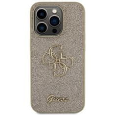 Guess Kryt na mobil Fixed Glitter 4G Metal Logo na Apple iPhone 15 Pro - zlatý