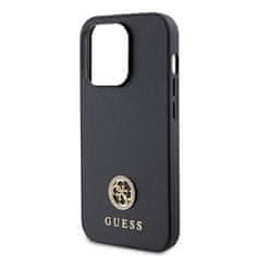 Guess Kryt na mobil 4G Strass Metal Logo na Apple iPhone 15 Pro - černý