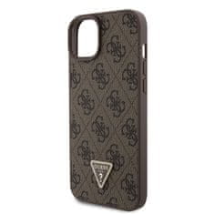 Guess Kryt na mobil 4G Strass Triangle Metal Logo na Apple iPhone 15 Plus - hnědý