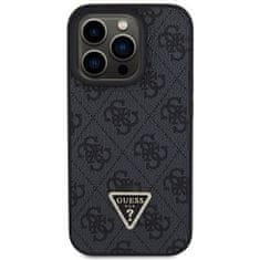 Guess Kryt na mobil 4G Strass Triangle Metal Logo na Apple iPhone 15 Pro - černý