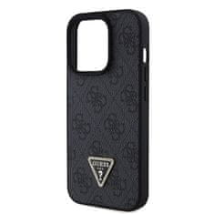 Guess Kryt na mobil 4G Strass Triangle Metal Logo na Apple iPhone 15 Pro - černý