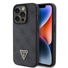 Guess Kryt na mobil 4G Strass Triangle Metal Logo na Apple iPhone 15 Pro - černý