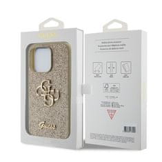 Guess Kryt na mobil Fixed Glitter 4G Metal Logo na Apple iPhone 15 Pro - zlatý