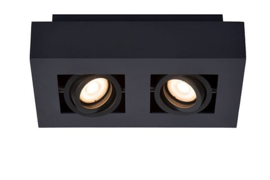 LUCIDE XIRAX - Stropné bodové svietidlo - LED Dim to warm - GU10 - 2x5W 2200K/3000K - Black