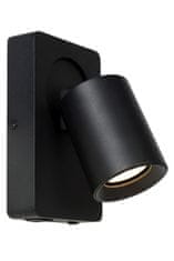LUCIDE NIGEL - Nástenné bodové svietidlo - LED Dim. - GU10 - 1x5W 3000K - S USB nabíjacím bodom - Čierna