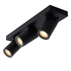 LUCIDE TAYLOR - Stropné bodové svietidlo Kúpeľňa - LED Dim to warm - GU10 - 3x5W 2200K/3000K - IP44 - Black