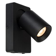 LUCIDE NIGEL - Nástenné bodové svietidlo - LED Dim. - GU10 - 1x5W 3000K - S USB nabíjacím bodom - Čierna