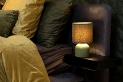 LUCIDE WOOLLY - Stolná lampa - Ø 16 cm - 1xE14 - Zelená