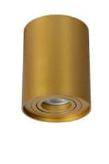 LUCIDE TUBE - Stropné bodové svietidlo - Ø 9,6 cm - 1xGU10 - matné zlato / mosadz