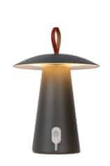 LUCIDE LA DONNA - Nabíjacia stolová lampa Outdoor - Batéria - Ø 19,7 cm - LED Rozm. - 1x2W 2700K - IP54 - 3 StepDim - Antracit