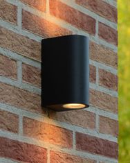 LUCIDE ZORA-LED - Nástenné bodové svietidlo Outdoor - LED Rozm. - GU10 - 2x5W 3000K - IP44 - Čierny