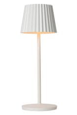 LUCIDE JUSTINE - Nabíjacia stolová lampa Vonkajšia - Batéria - LED Rozm. - 1x2W 2700K - IP54 - S podložkou pre bezdrôtové nabíjanie - Biela