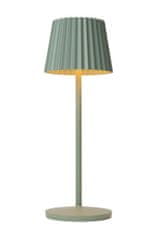 LUCIDE JUSTINE - Nabíjacia stolová lampa Vonkajšia - Batéria - LED Rozm. - 1x2W 2700K - IP54 - S bezdrôtovou nabíjacou podložkou - Zelená