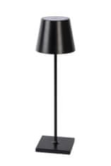 LUCIDE JUSTIN - Nabíjacia stolová lampa Vonkajšia - Batéria - Ø 11 cm - LED Rozm. - 1x2,2W 3000K - IP54 - 3 StepDim - Čierna