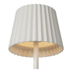 LUCIDE JUSTINE - Nabíjacia stolová lampa Vonkajšia - Batéria - LED Rozm. - 1x2W 2700K - IP54 - S podložkou pre bezdrôtové nabíjanie - Biela