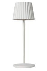 LUCIDE JUSTINE - Nabíjacia stolová lampa Vonkajšia - Batéria - LED Rozm. - 1x2W 2700K - IP54 - S podložkou pre bezdrôtové nabíjanie - Biela